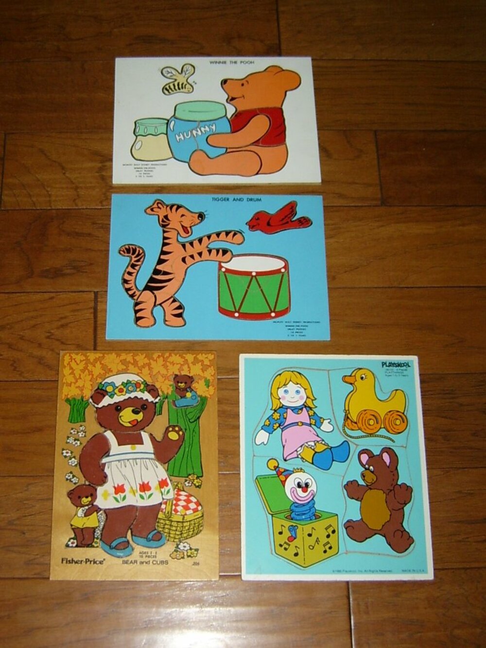 Vintage Wood Inlay Toddler Puzzles, 1960's & 1980s